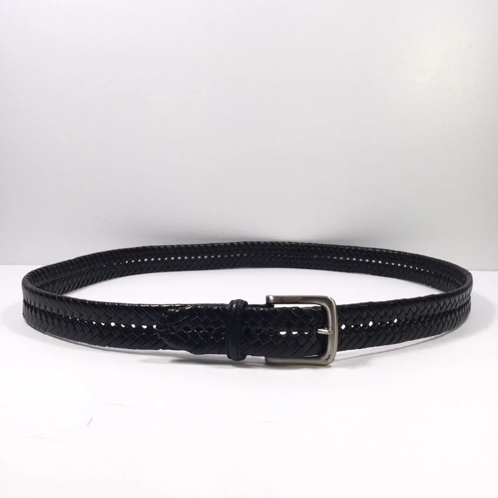 TOMMY Hilfiger Leather Woven Black Belt